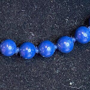 18" Monet Vintage Necklace Blue Glass Beads Jewelry